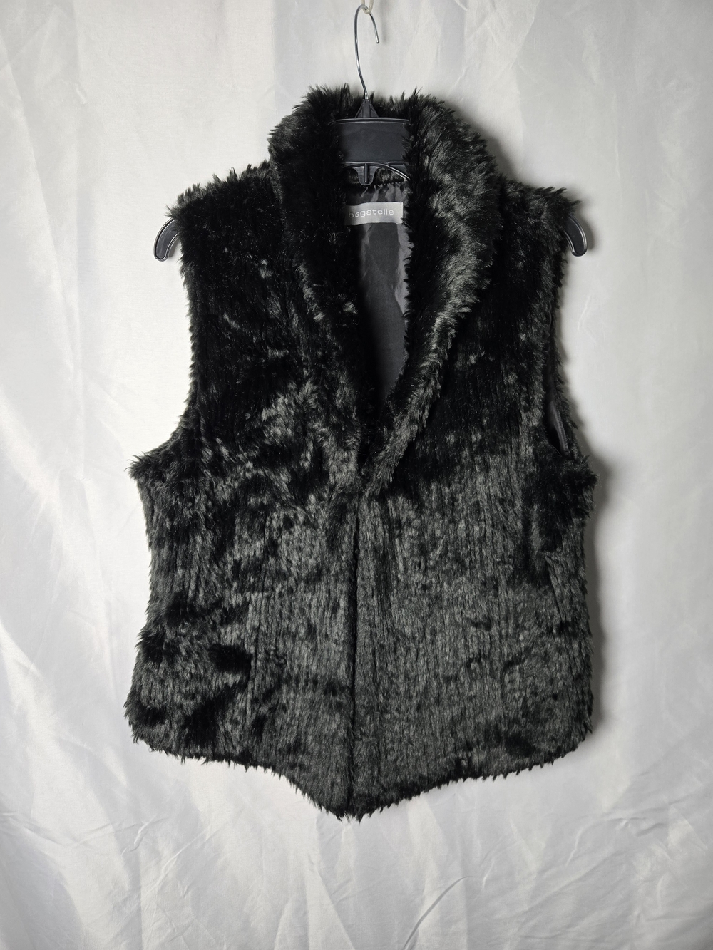 bagatelle Black Faux Fur Sleeveless Vest